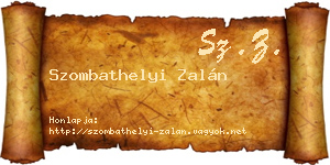 Szombathelyi Zalán névjegykártya